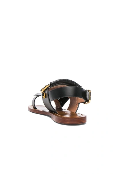 Shop Marni Jewel Leather Sandals In Black