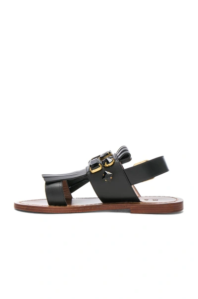 Shop Marni Jewel Leather Sandals In Black