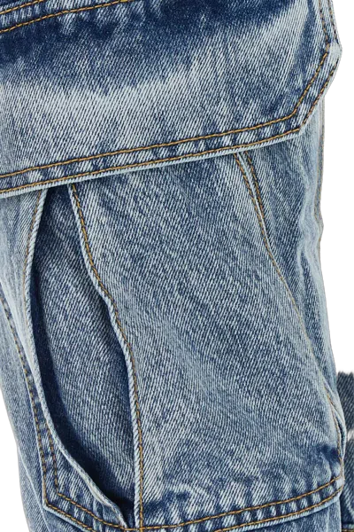 Givenchy Multi-pocket Denim Cargo Pants In Blue