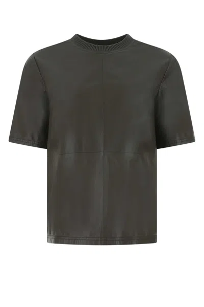 Amiri Leather T-shirt In Gray