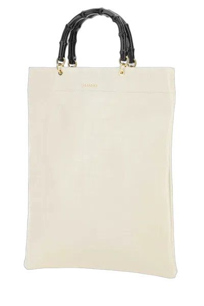 Jil Sander Leather Top Handle Top Handle Bag In Beige