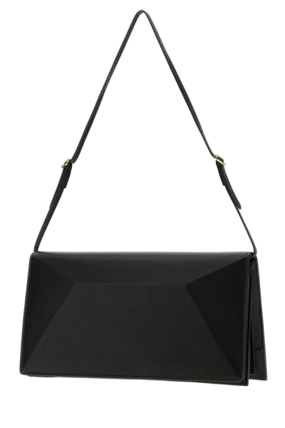 Jil Sander Leather Envelope Clutch In Black