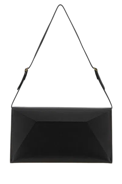 Jil Sander Leather Envelope Clutch In Black