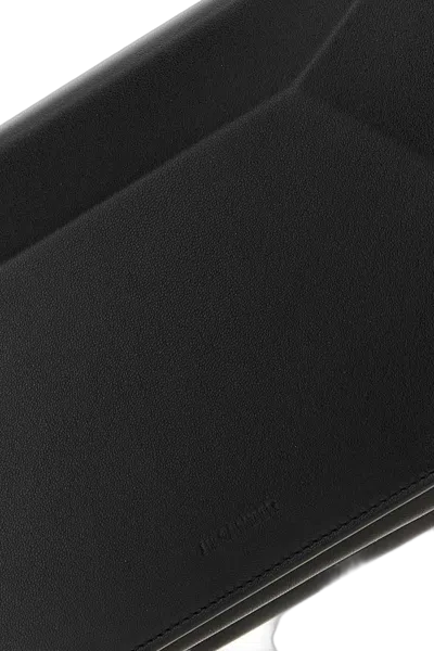 Jil Sander Leather Envelope Clutch In Black