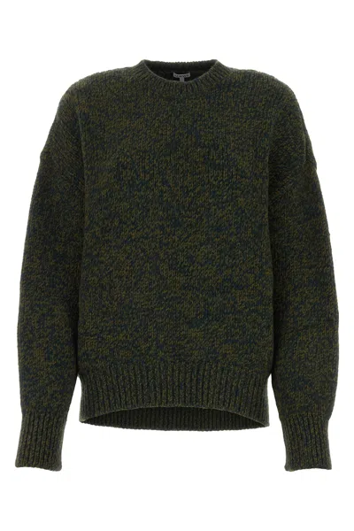 Loewe Melange Wool Blend Sweater In Green