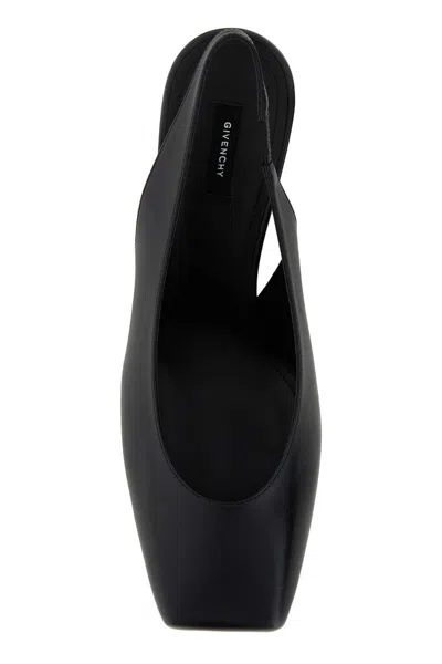 Givenchy Textured Gold Heel Slingback Heel In Black