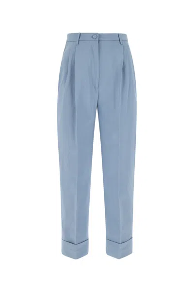 Hebe Studio Pleated Wide-leg Trousers In Blue