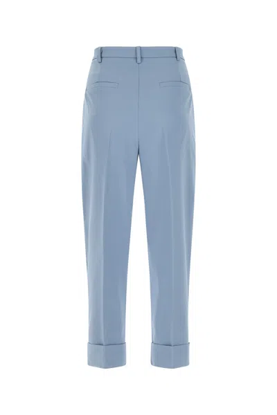 Hebe Studio Pleated Wide-leg Trousers In Blue