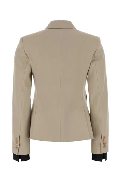 Max Mara Double-breasted Virgin Wool Blazer In Brown