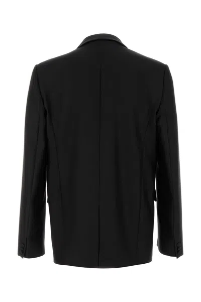Loewe Wool-silk Oversized Blazer In Black