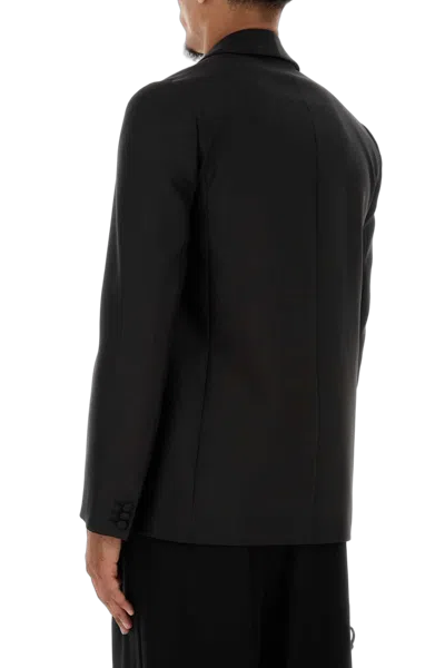 Loewe Wool-silk Oversized Blazer In Black