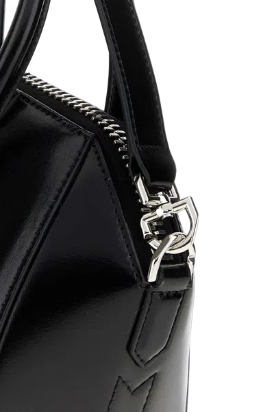 Givenchy Structured Leather Top Handle Bag In Black
