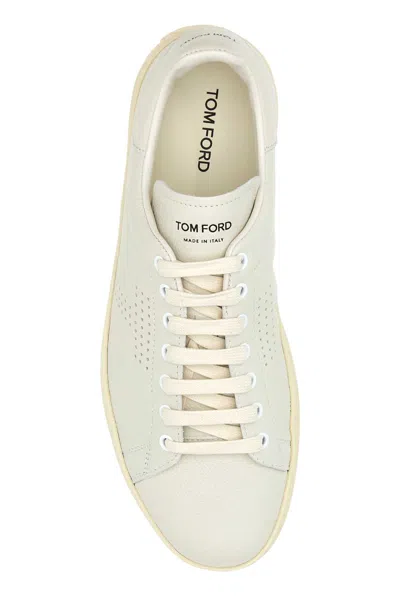 Tom Ford Perforated-logo Leather Sneakers In Multi