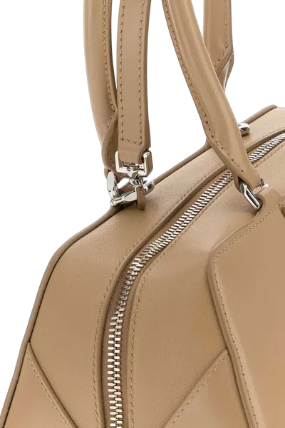 Givenchy Glazed Calf Leather Top Handle Bag In Beige