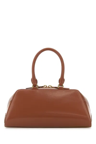 Givenchy Structured Calf Leather Top Handle Bag In Brown