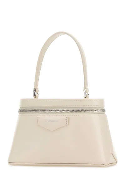 Givenchy Structured Calf Leather Top Handle Bag In Beige