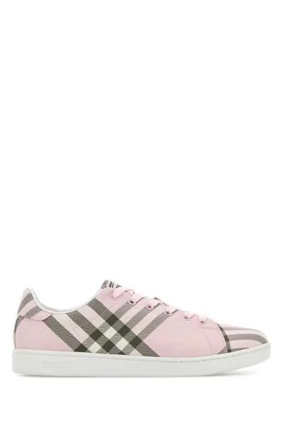 Burberry Check-patterned Canvas Sneaker In Pink