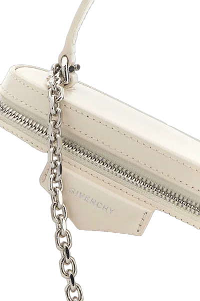 Givenchy Structured Calf Leather Top Handle Bag In Beige