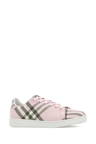 Burberry Check-patterned Canvas Sneaker In Pink