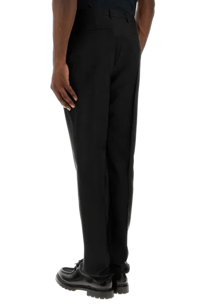 Saint Laurent Pressed-crease Pleated Straight-leg Trousers In Black