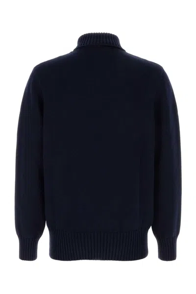 Givenchy Turtleneck Sweater In Cotton With Paris Embroidery Clothing In Blue