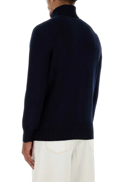 Givenchy Turtleneck Sweater In Cotton With Paris Embroidery Clothing In Blue