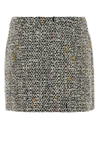 Alessandra Rich Multicolor Tweed Mini Skirt In Multi