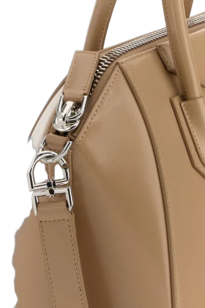 Givenchy Structured Calf Leather Top Handle Bag In Beige
