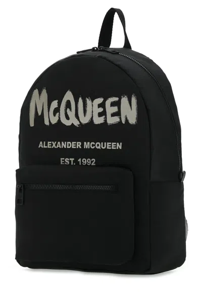 Alexander Mcqueen Logo-print Backpack In Black