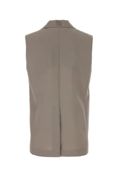 Fendi Wool-blend Tailored Vest In Brown