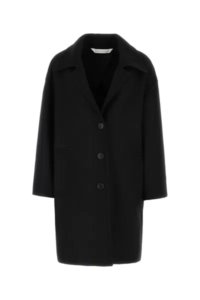 Palm Angels Logo-print Single-breasted Coat In Blue