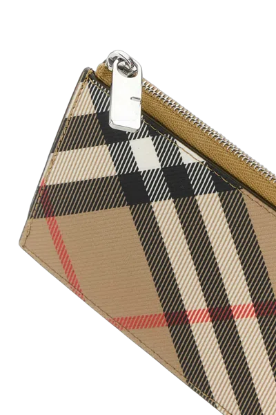 Burberry Check-pattern Wallet In Beige