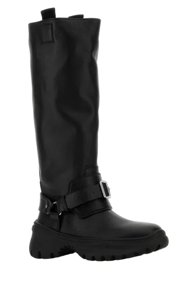 Burberry Harness-strap Leather Boot In Black