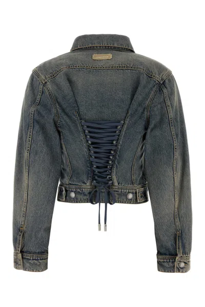 Alexander Mcqueen Long-sleeve Denim Jacket In Blue
