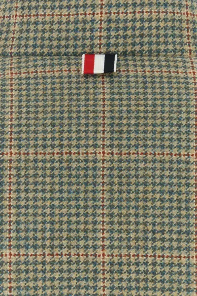 Thom Browne Reversible Down Jacket Featuring Checkered Pattern In Green
