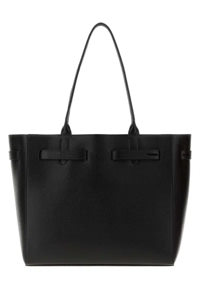 Tom Ford Grain Leather Medium Tote In Black