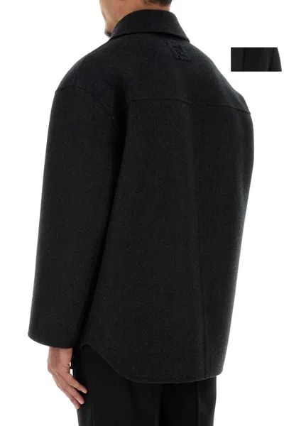 Fendi Double-breasted Wool Caban Coat In Black