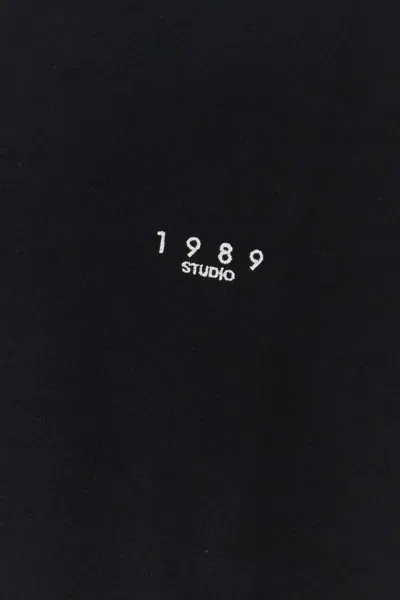1989 Studio Crew Neck Cotton T-shirt With Embroidered Logo In Black