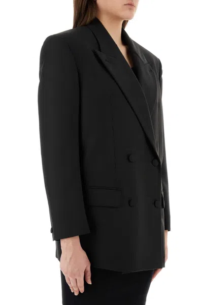 Givenchy Oversize Wool Blend Blazer With Mohair Finish In Black