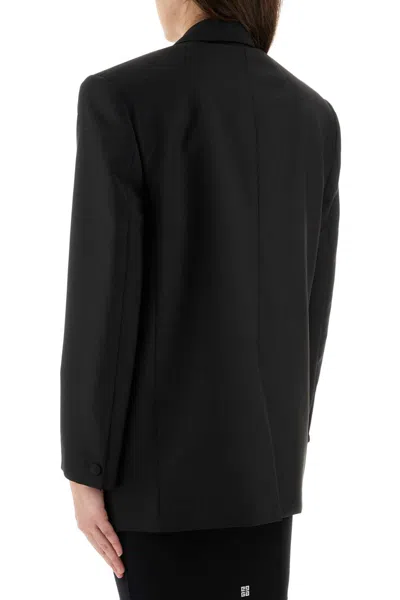 Givenchy Oversize Wool Blend Blazer With Mohair Finish In Black