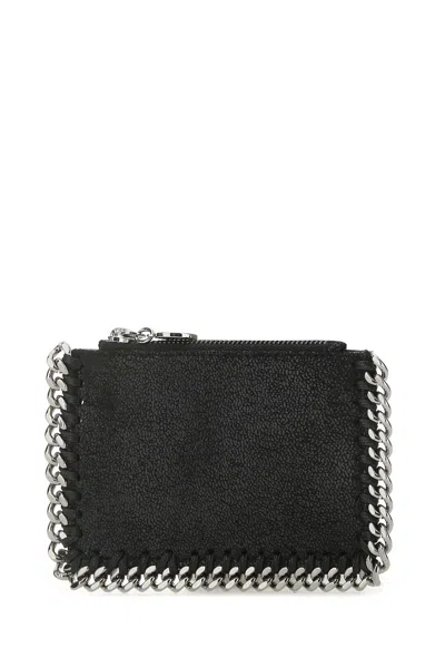 Stella Mccartney Chain-trimmed Polyester Wallet In Black