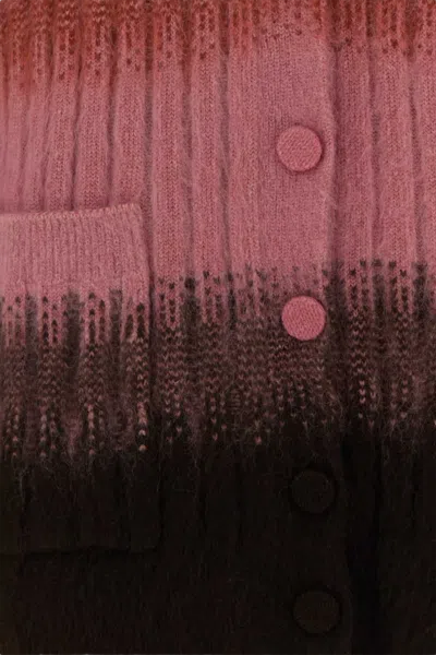 Fendi Gradient Mohair And Wool Oversized Cardigan Clothing In Multicolor