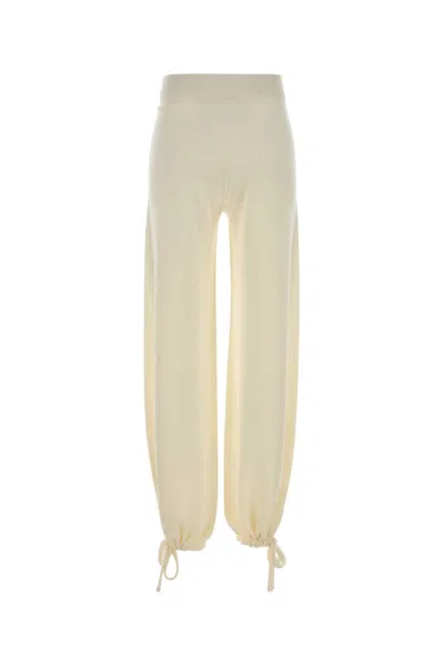 Max Mara Virgin Wool Joggers In White