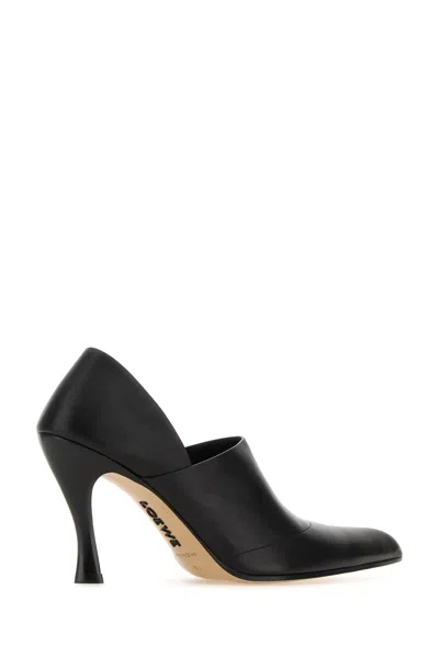 Loewe Pointed-toe Leather Heel In Black
