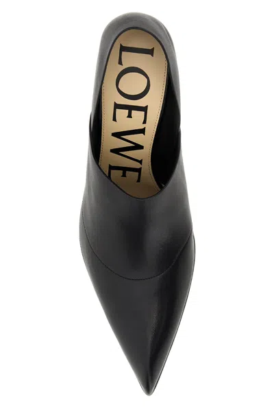 Loewe Pointed-toe Leather Heel In Black