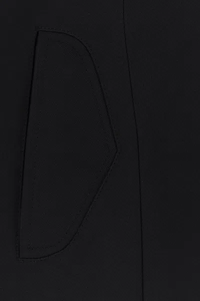 Off-white Wool-blend Tailored Coat In Black