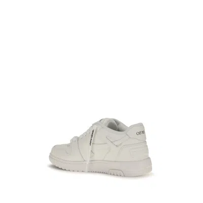 Off-white Monochromatic Leather Sneakers With Textured Sole In White