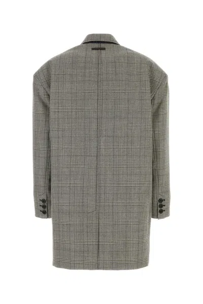 Marni Wool Blazer Oversize Embroidered Checked Design In Gray