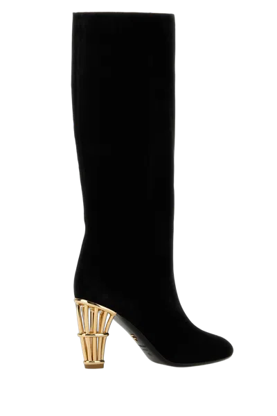 Ferragamo Woman Boot Black Size 8 Calfskin In Black