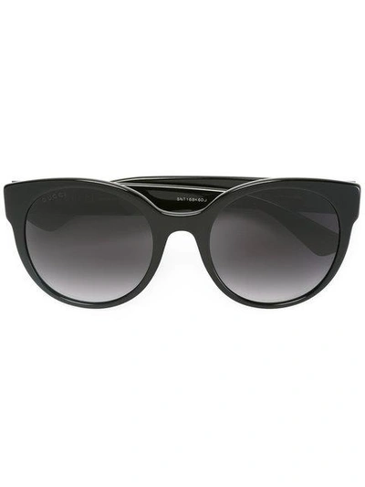 Shop Gucci Cat Eye Wayfarer Sunglasses In Black